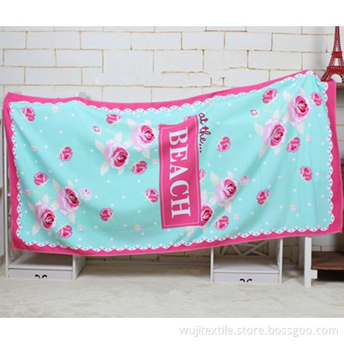 SGS Microfiber Printed Bath Towel Beach Towel (WJ-B967)